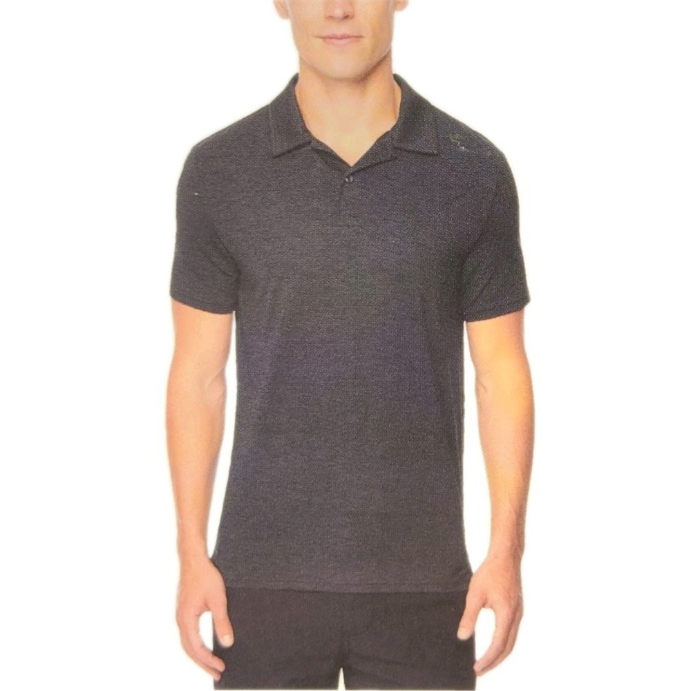 32 Degrees Cool Men's Light Weight Performance Polo 2XL Black Space Dye Golf